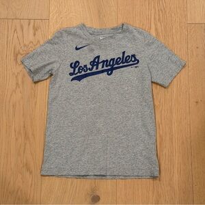 Nike Kids Los Angeles LA Mookie Betts Dodgers Heather Grey Tee T-Shirt Youth S